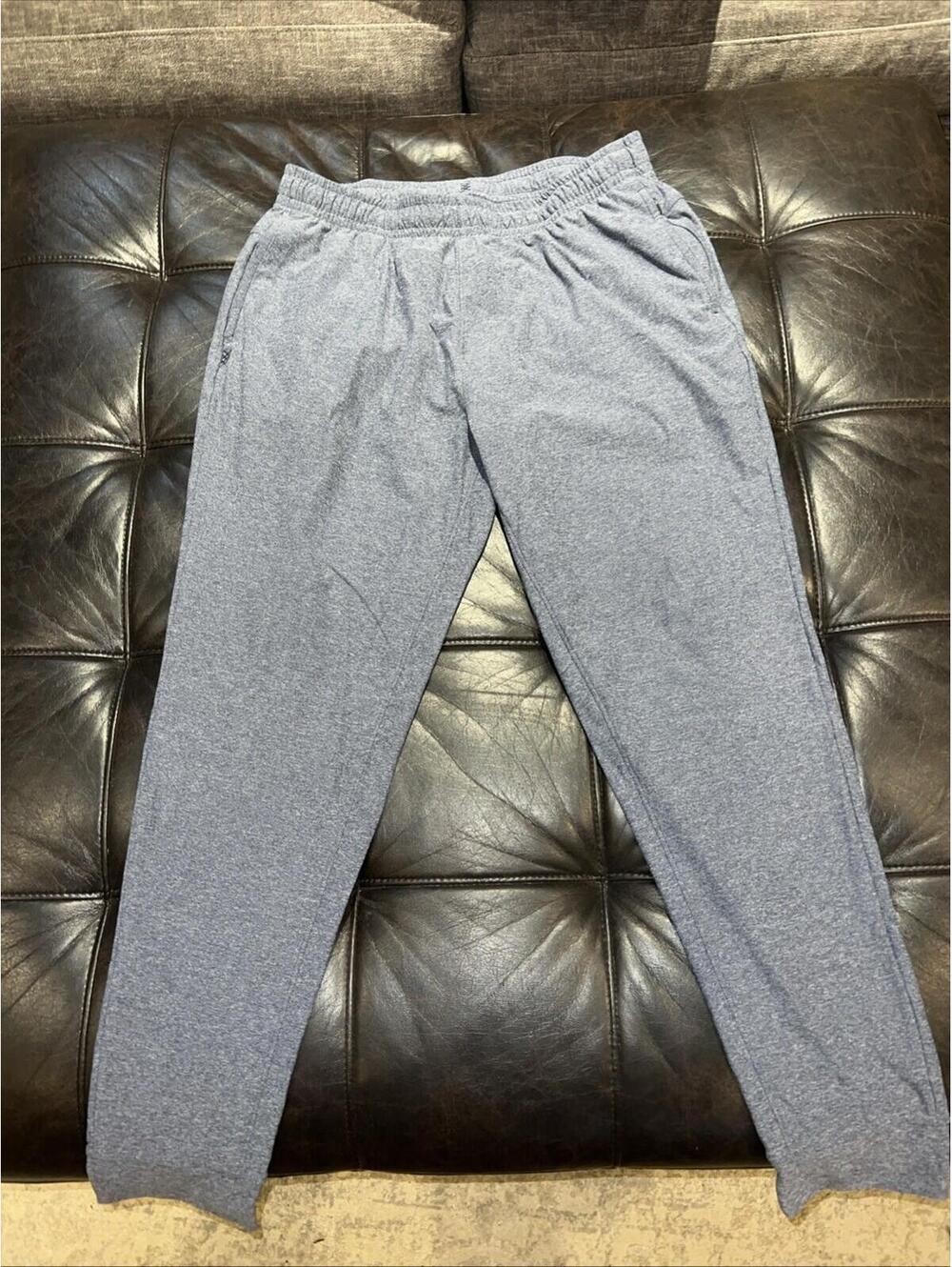 Rhone Pants Mens Medium Gray Blue Jogger Sweat Pants Tapered Athliesure